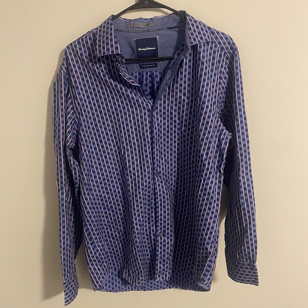 Tommy Bahama Shirt Mens Island Modern Fit Button Up Long Sleeve Size Medium